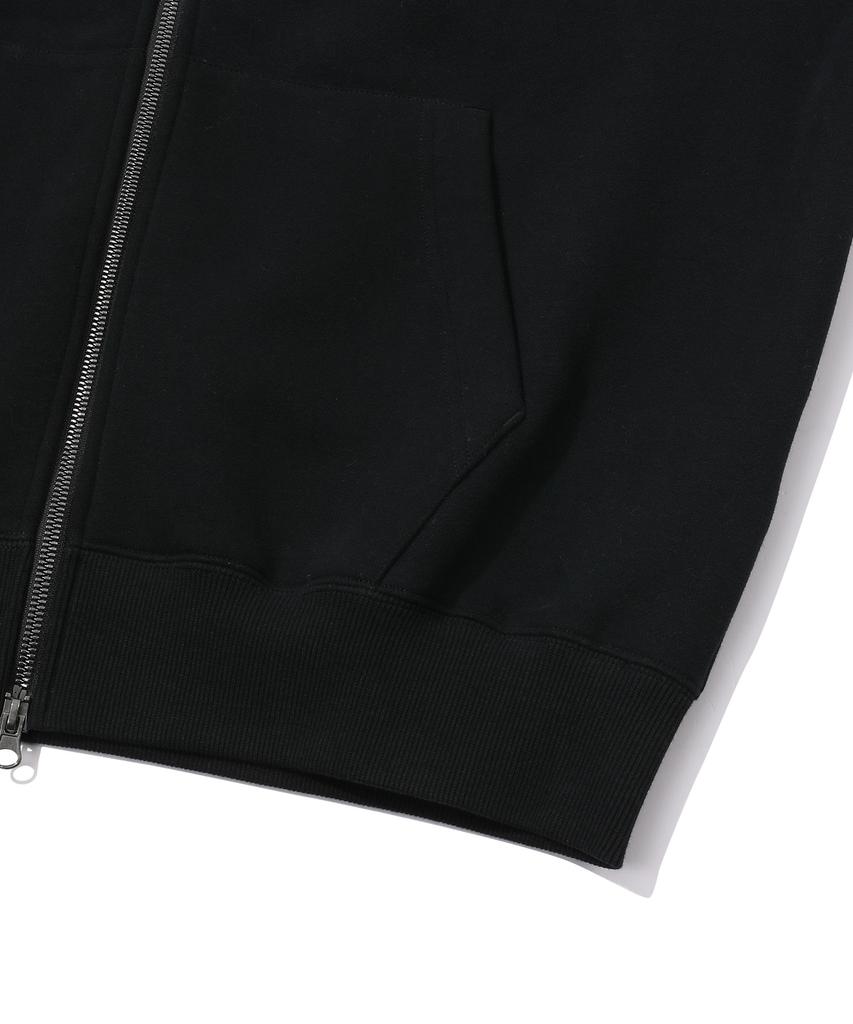 Beentrill Essential Two-Way Fleece Zip-Up Hoodie (Black)
