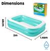 Bestway Blue Rectangular Family Pool 201 X 150cm #54005B