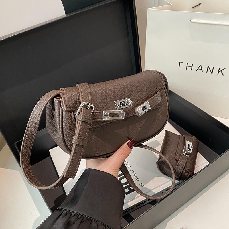 Premium Saddle Bag Fashion Versatile Gemini Bag Dumpling Bag Women's Bag One Shoulder Crossbody Breast Bag Mini Fanny Bag