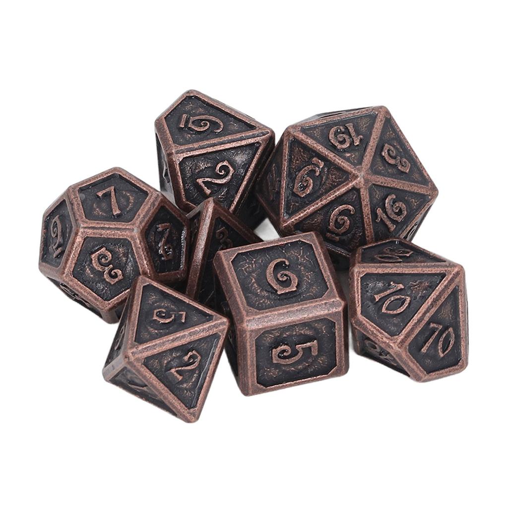 7pcs Rolling Dice Set Metal Role Playing Polyhedral Color Beautiful Dices Toy for Teaching
