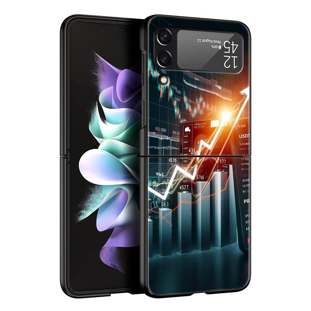 

Hard PC Phone Case For Samsung Galaxy Z Flip 7 6 5 4 Black Cover For Galaxy Z Flip3 Foldable Trade Investment Forex Stock Market Z Flip 4