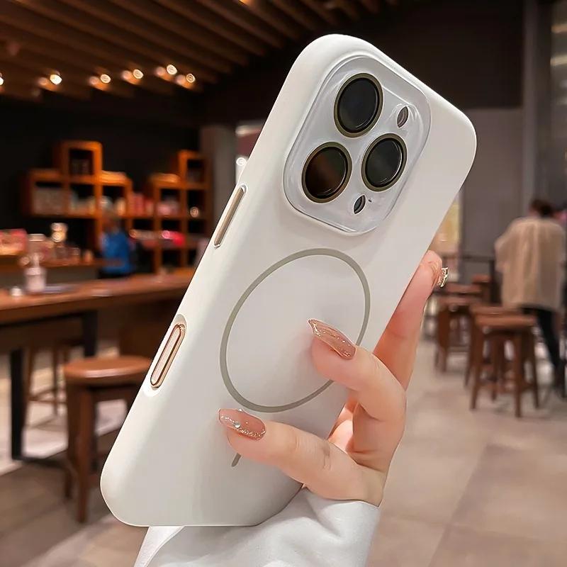Liquid Silicone For  Charge Magnetic Case For For Iphone 17 Pro Max 16 15 14 13 12 11 Crystal Camera Protection Soft Cover