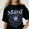[mittwochabend] T-SHIRT BLUMENMITTWOCH SCHWARZ HELLLILA