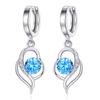 Hollow Heart-shaped Pendant Earrings With Bule Faux Zircon Alloy Female Accessory Perfect For Daily And Party Occasions