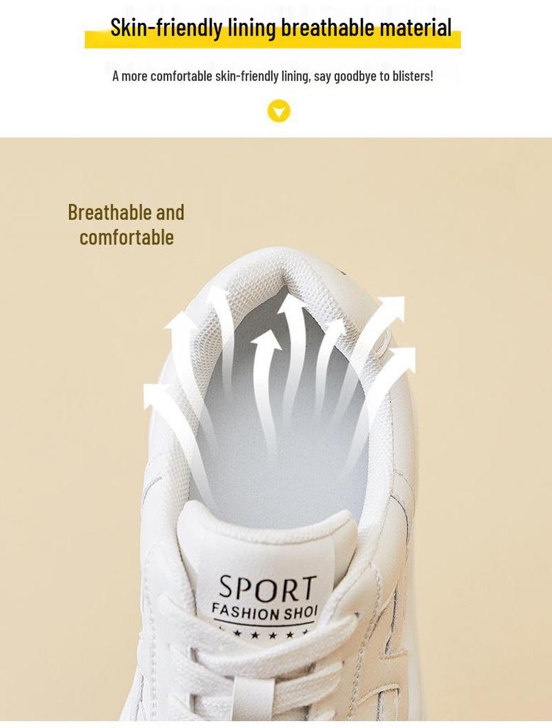 White 2025 Autumn Platform Sneakers: Sporty, Height-Enhancing 9cm Korean Leather Flatforms