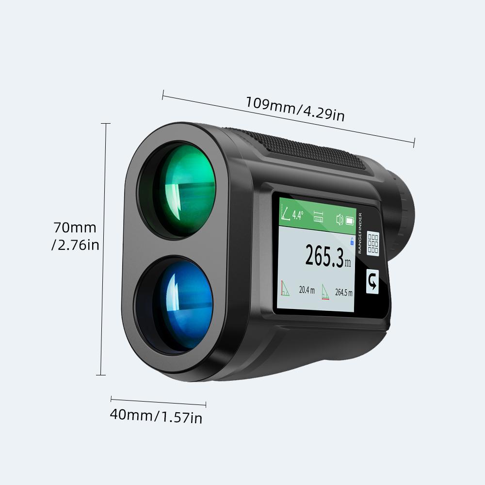 

Multi Function Laser Range Finder with 10 Modes Area/Volume Measure Voice-Announced Side Screen Display for Golfing and Hunting 600m
