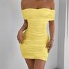 New Spring 2025 Satin Bodycon Dress With Off Shoulder Design For Women