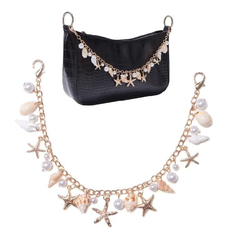Versatile Seashells Starfish Key Ring Accessory Elegant Bag Pendant Lightweight Decoration For Handbags Or Keys