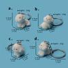 Cute Cartoon Three-dimensional Animal Keychain Pendant Resin Flocking Car Key Chain Pendant Bag Pendant