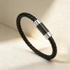 Hot Sale Men Women Stainless Steel High Quality Genuine Leather Bracelet Black/Steel Color Fine Party Wedding Outdoor Jewelry