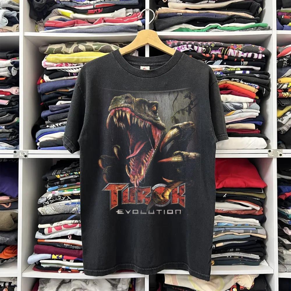 

Turok 90-е 2000-е Классический Ретро Гейминг Унисекс Геймер | Винтажная Футболка S