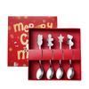 4pcs Dessert Spoons Gingerbread Man Silver Stainless Steel Christmas Spoons High-Quality Coffee Spoons for Coffee Lovers