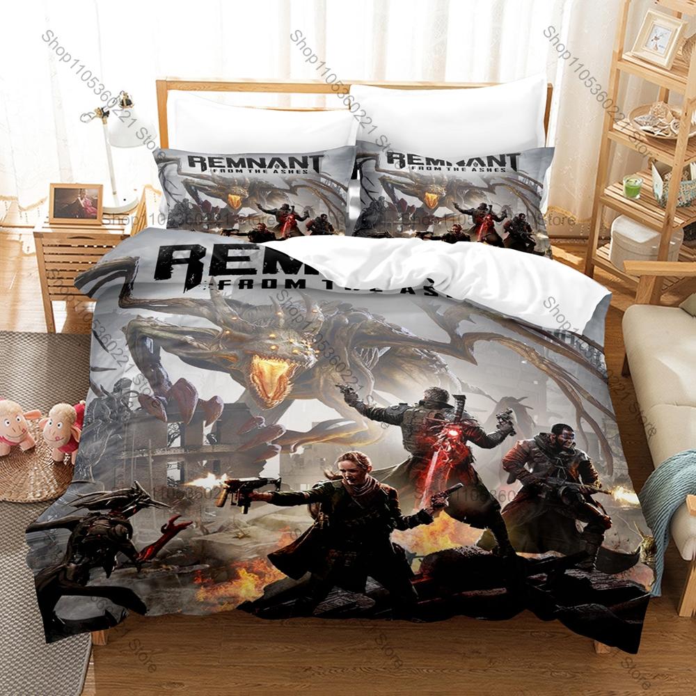 Remnant From the Ashes Pattern Duvet Cover + 2 Pillowcases, Stylish Soft Bed Linens for Game Lovers