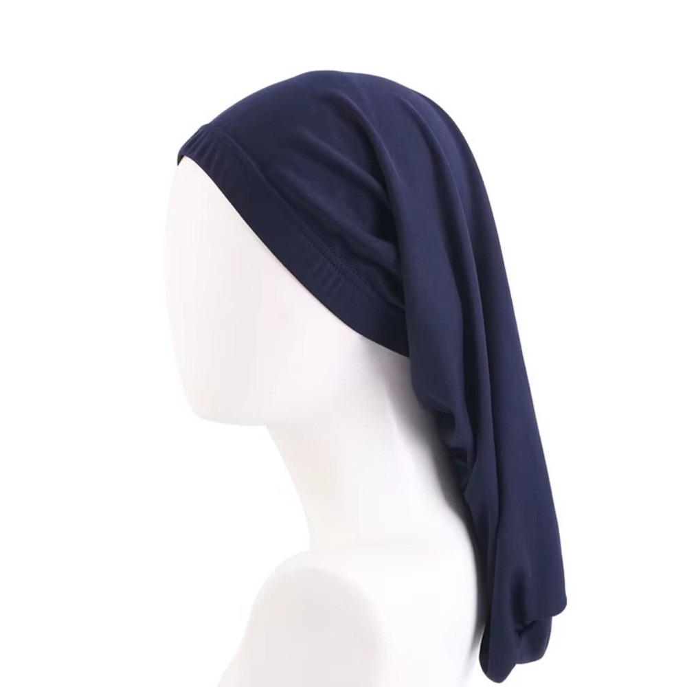 Long Tail Sleep Cap Solid Color Night Cap Comfortable Hair Bonnet Unisex