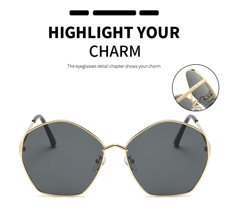 Fashion New Polygonal Irregular Sunglasses Retro Metal Sun Glasses Minimalist Design Sun Protection Eyeglasses Female