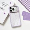 Purple Hearts Full-Screen Transparent Phone Case for Apple iPhone 17 Pro Max & iPhone 15/14/16 - Drop-Proof with Ins Style