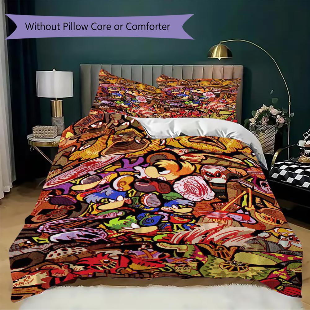 Rayman Pattern Bedding Uilt Set Uilt Cover Pillowcase Home Decoration Birthday Gift (1 * Duvet Cover + 2 * Pillowcase Without Core)129
