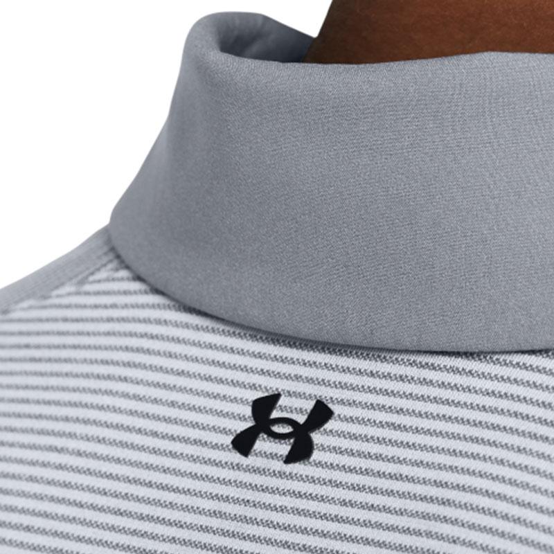 Under Armour Tour Tips Striped Golf Pique Short Sleeve Polo Shirt Men Polo Shirts Steel 1383422-035