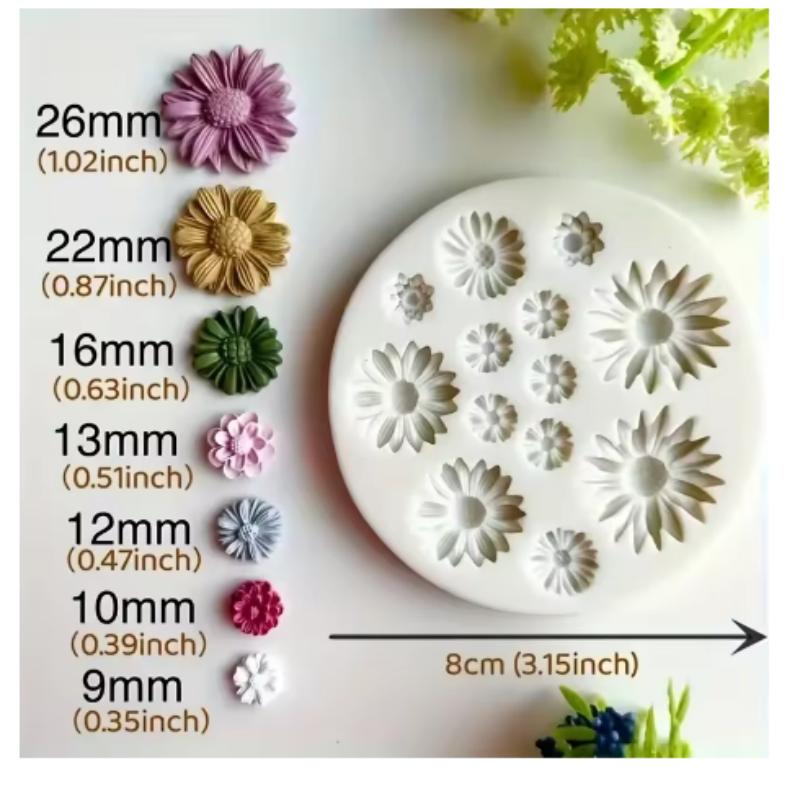 1pc Little Daisy Sun Flower Silicone Mold DIY Cake Chocolate Candy Baking Decoration Tool Earrings Pendant Resin Craft Mold