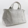 PRADA Canapa Handbag 1BG439 Triangle With Logo Light gray denim Women Used