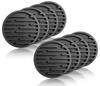 iiNOWL Silicone Coasters, Stylish, Round, Heat-Resistant, Flexible, Approx. 10cm Diameter, Black (Black Cloud Pattern, 8 Pieces)