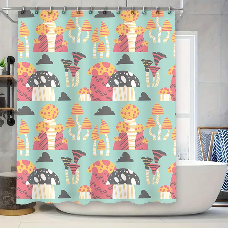 

Animal Mushroom Cartoon Shower Curtain Bathroom Decor For Kids Room Home Decoration Waterproof Fabric Printed Shower Curtains Li W60H190(CM)-1 Pcs