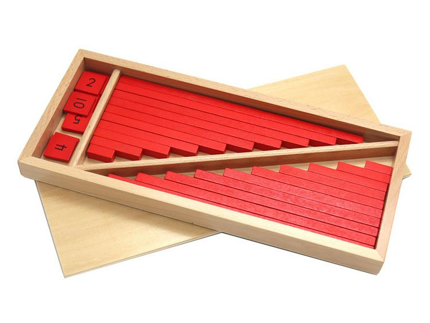 Montessori Math Teaching Aids: Small Wooden Red & Blue Number Rods for Number Concept Cognition and Education