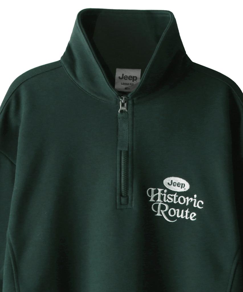 JEEP A1 Basic Women Half Zip-Up Sweat (Jo5Tsf831Gn)