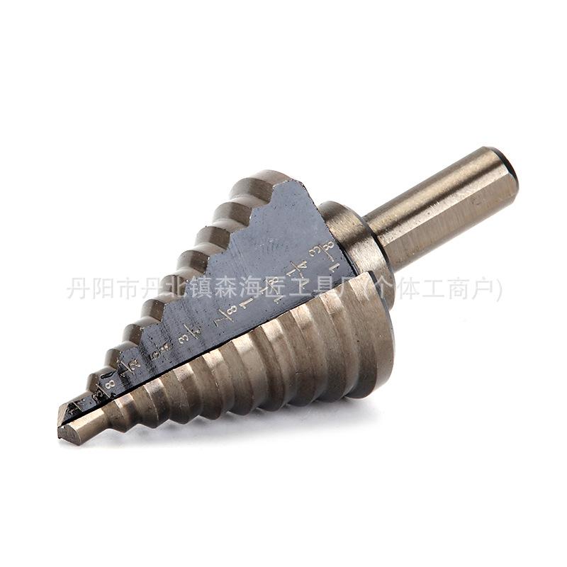 5pc Black & Gold Step Drill Bit Set with Imperial Size Triangle Shank In Aluminum Box