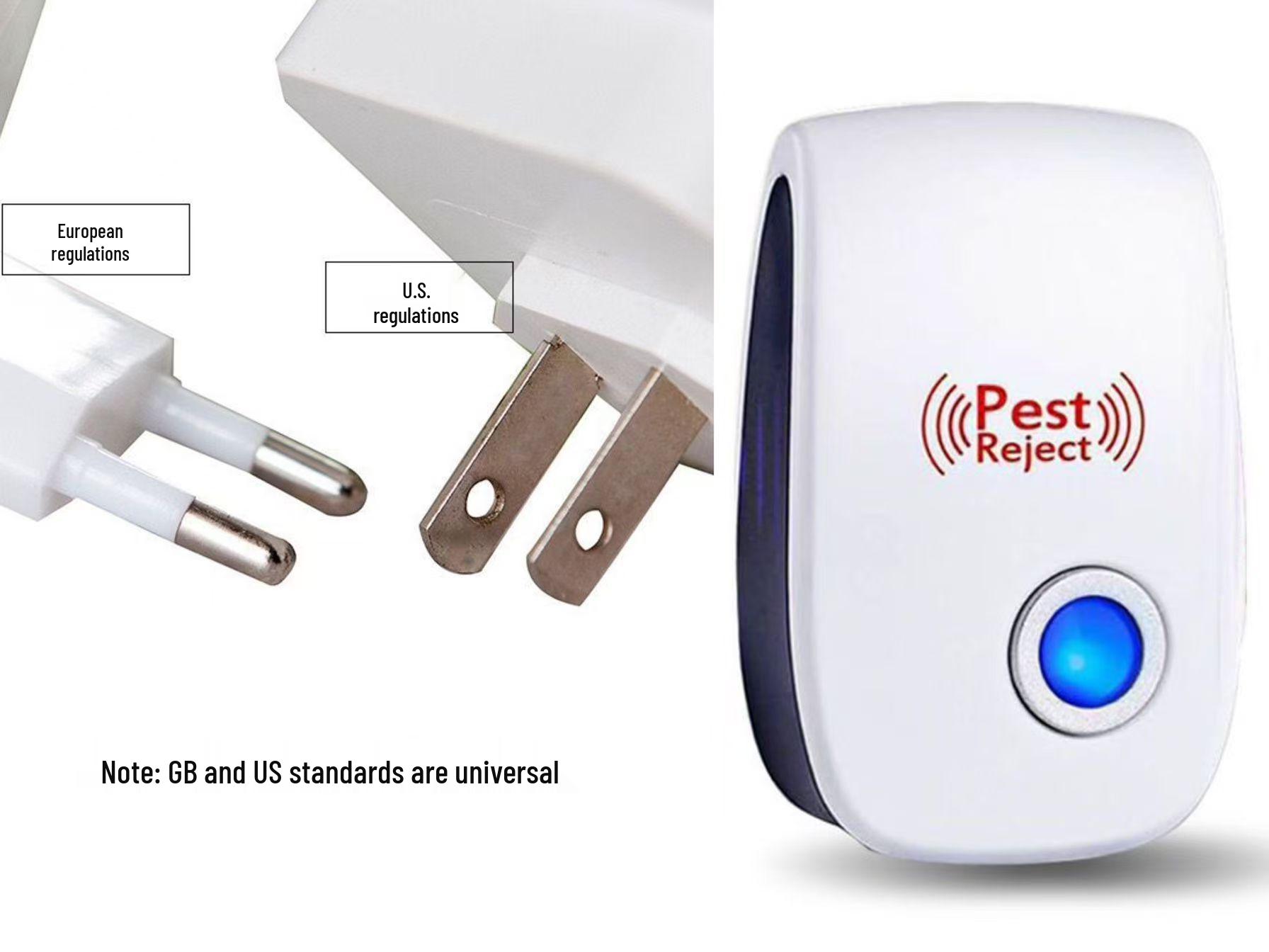 Smart Ultrasonic Indoor Mosquito, Insect, Cockroach, and Fly Repeller & Killer with Mouse Repellent Ultrasonic (US Plug) Unboxed белый
