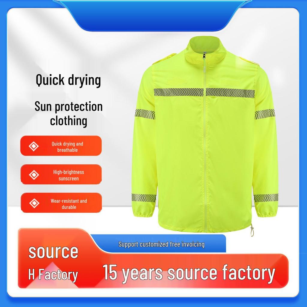 Reflective Fluorescent UV Protection Summer Workwear for Road Rescue & Traffic Administration