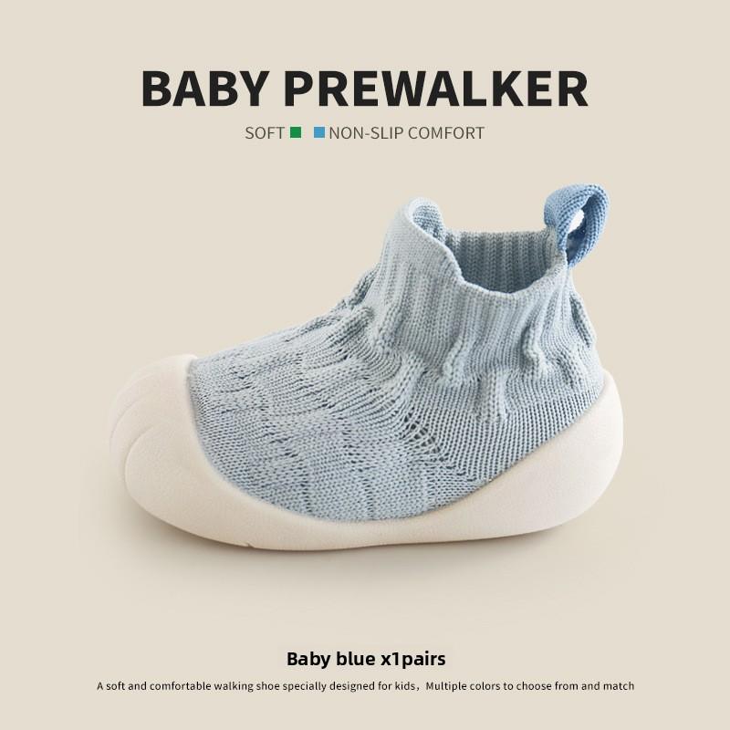 Spring Autumn New Baby Floor Socks Soft Sole Cold Insulation Non-Slip Solid Color Pre-Walker Shoes for Toddler Boys Girls