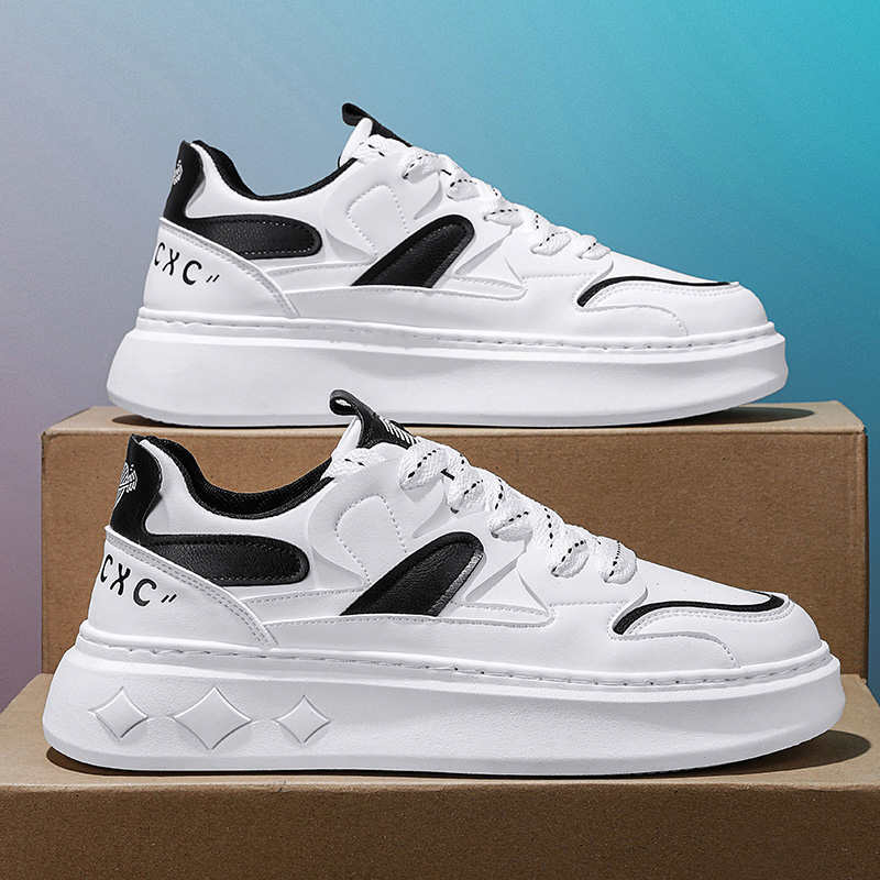 Fashion White Thick Bottom White Shoes Woman Heel Fashion Shoes Woman Shoes Woman Wide Heel Sneakers Sport Super Deals Model