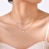 Minimalist Light Cozy Stainless Steel Double Layer Y Shaped Necklace Chain Trendy Women Premium Jewelry Bijoux
