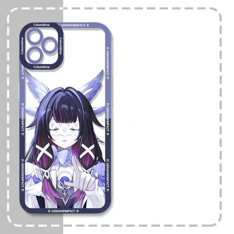 

Genshin Impact Флінс Колумбіна Варка Сандроне Чохол для телефону Для IPhone 16e 16 15 14 13 12 11 17 Pro Max XR XS Max Plus Mini Прозорий For iPhone 16