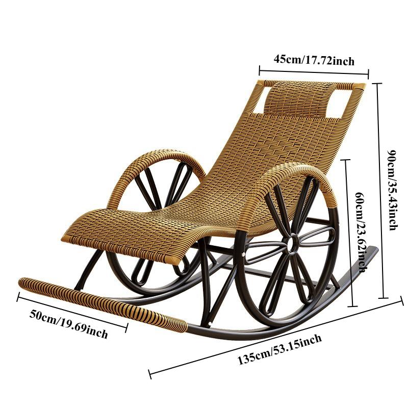 Rattan Rocking Chair Recliner Chair Adult Rocking Recliner Chair Balcony Home Leisure Rattan Elderly Lounge Chair Floor Chair