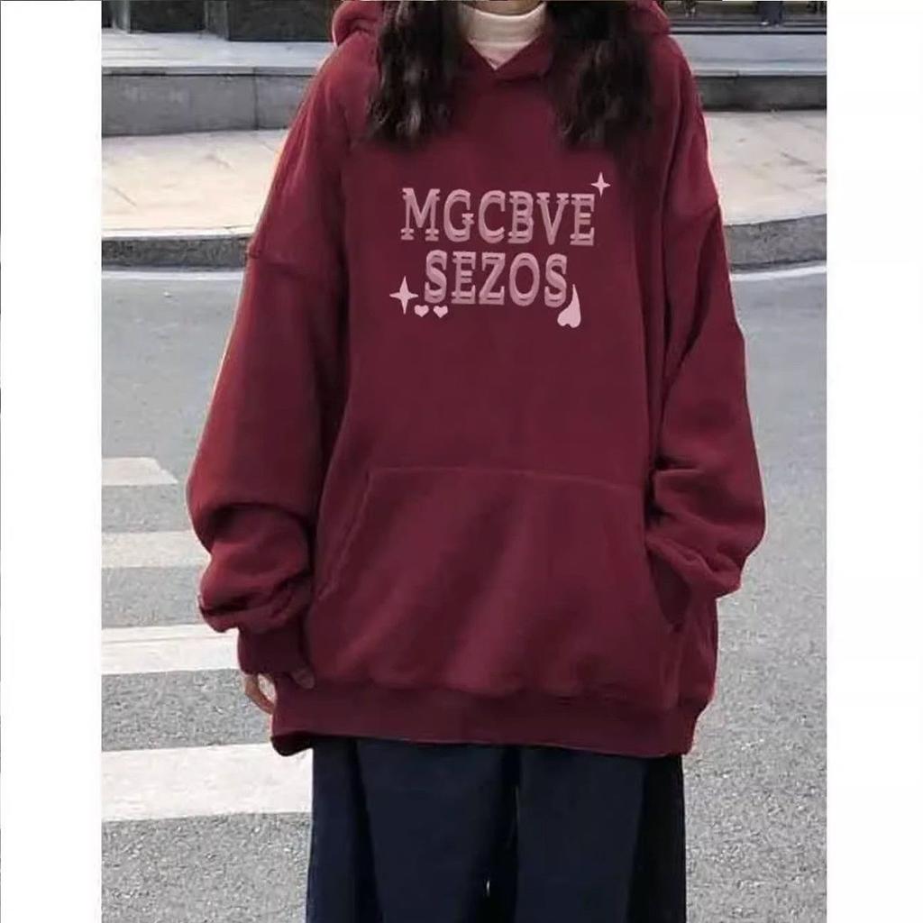 Autumn and winter Korean version bow print niche sweet sister long-sleeved hooded sweater women's lazy style design fleece jacket