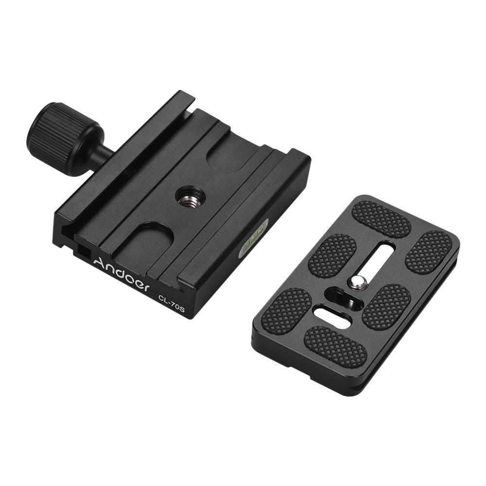 CL-70S 70mm Aluminum Alloy Quick Release Plate with Clamp Set with Adapter Bubble Level for Tripod Head