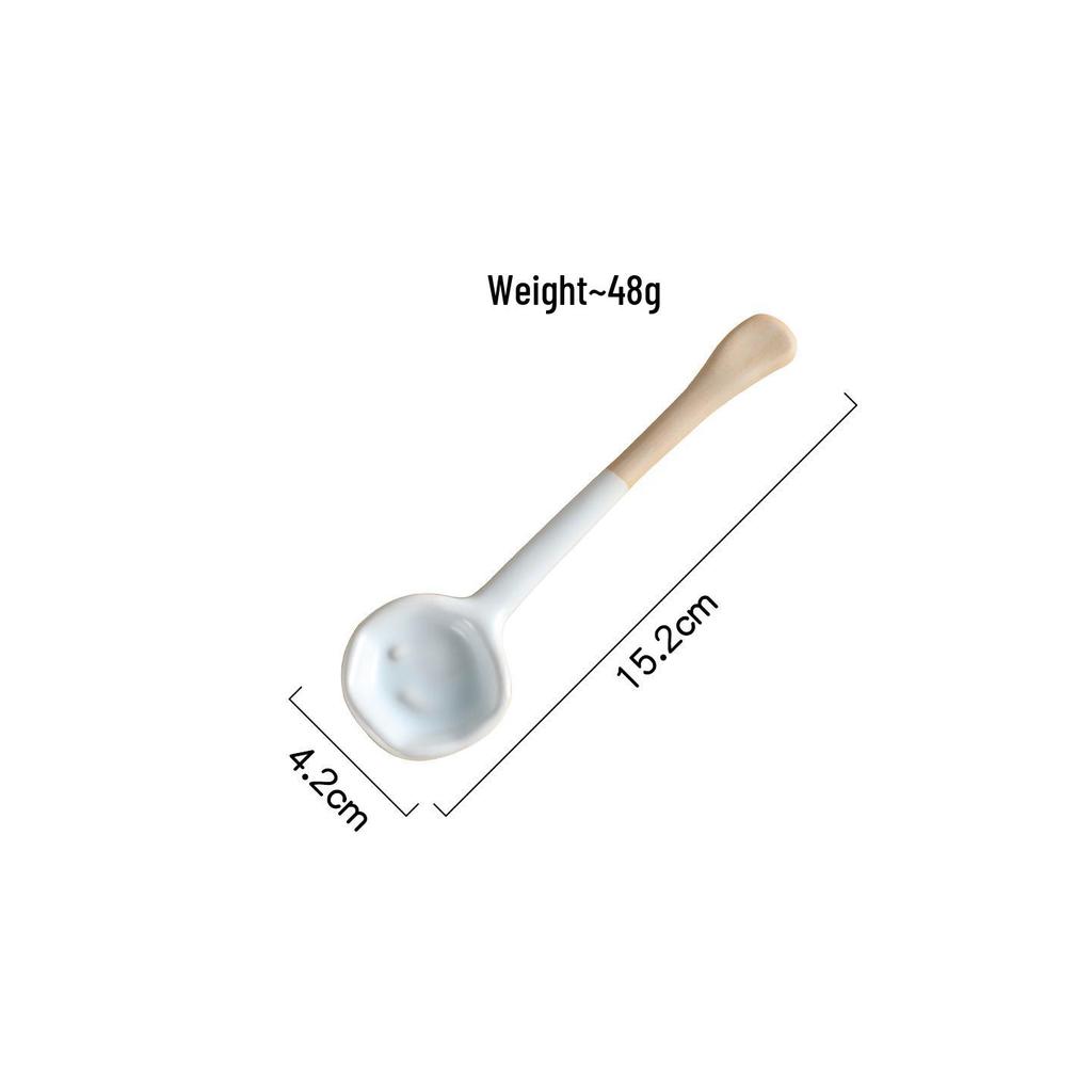 Macaronfärgad Handgjord Retro Keramiksked för Kaffe och Dessert