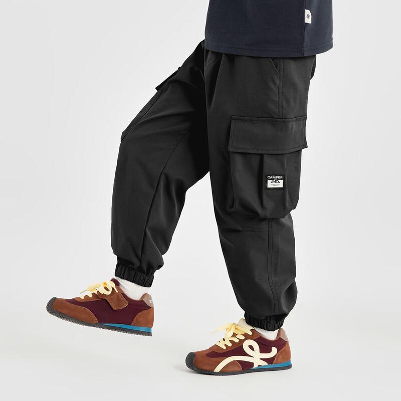 Boys  Elastic Wrinkle-Resistant Casual Cargo Pants 120