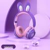 Heart-Shaped LED Bluetooth Headphones with Long Mic and Rabbit Ear Headband KE-11 for Girls