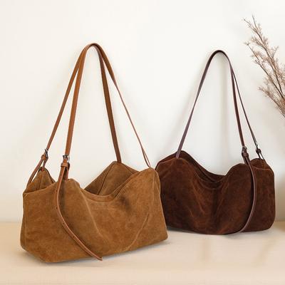 Leather Women's Bags New Large-capacity Tote Bags Commuter Relaxation Pillow Bags Frosted Cowhide Shoulder Bags Women