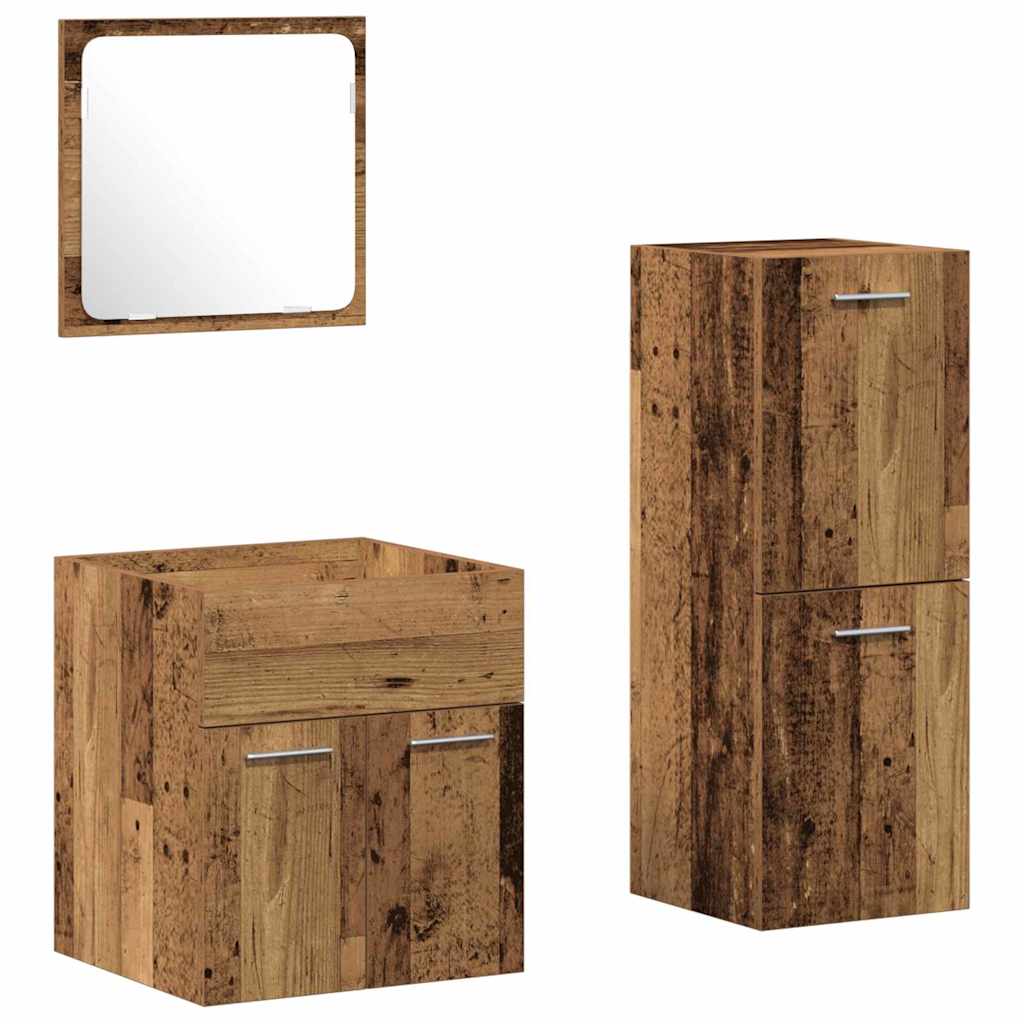 Bathroom Furniture Set 3 pcs Reclaimed Wood 41 x 38.5 x 46 cm