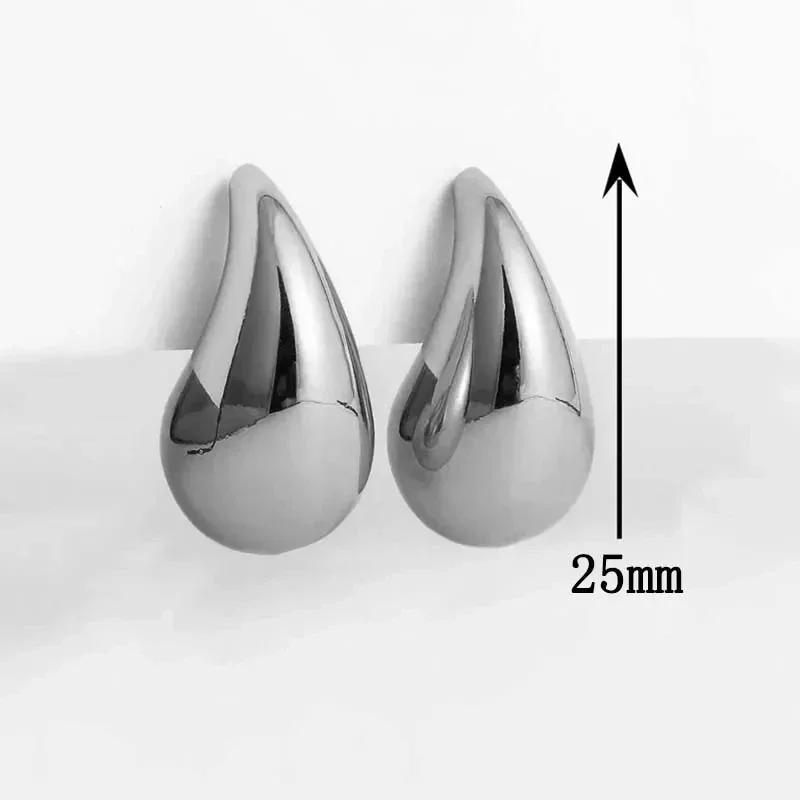 

Trendy Plate Gold Color Chunky Waterdrop Dupes Drop Earrings for Women Personality Glossy Teardrop Earring Jewelry Gift