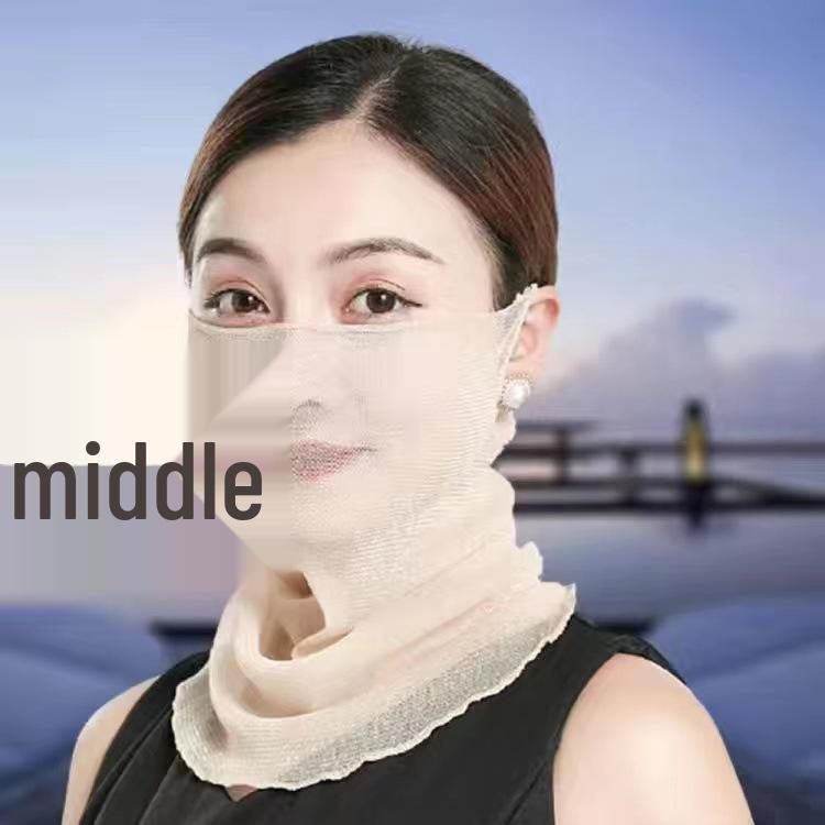 Seidenschal für Damen: Leichter Sonnenschutzschleier für Nackenschutz, Stilvolle Herbst-/Wintermaske