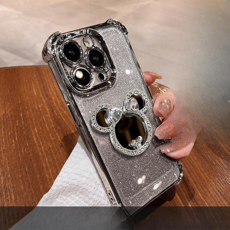 

Зеркало для мыши, подходящее для iPhone16, чехол для iPhone 15promax, гальваническое покрытие, защита от падения 14, кронштейн High-end Sense 13 iPhone 7 Plus/8 Plus