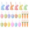 24/6pcs Painted Foam Easter Eggs Rabbit Hanging Ornaments Decoration for Home Easter Tree Pendants Basket Decor Kids Gift 2025