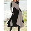 QICED Fashion Autumn Winter Long Sleeve O-Neck Casual Dresses