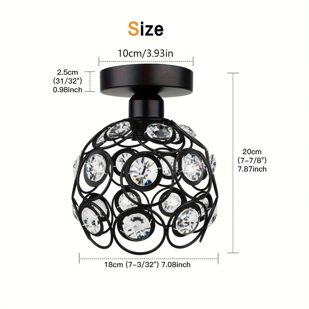 Modern Minimalist Crystal Bullseye Ceiling Light - Luxury Pendant for Living Room, Aisle, or Dining Area