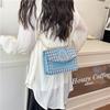 Korean Version Chic Create Patterns Pu Leather Shoulder Crossbody Bag with Gold Chain Strap Perfect for Elevating Everyday Looks